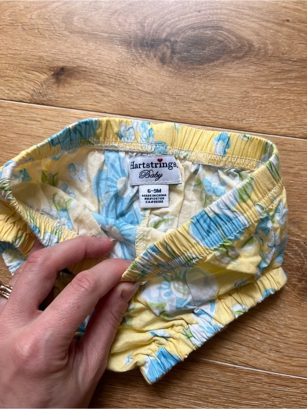 6-9mo Hartstrings Yellow Floral Baby Bloomer - Kids Accessories